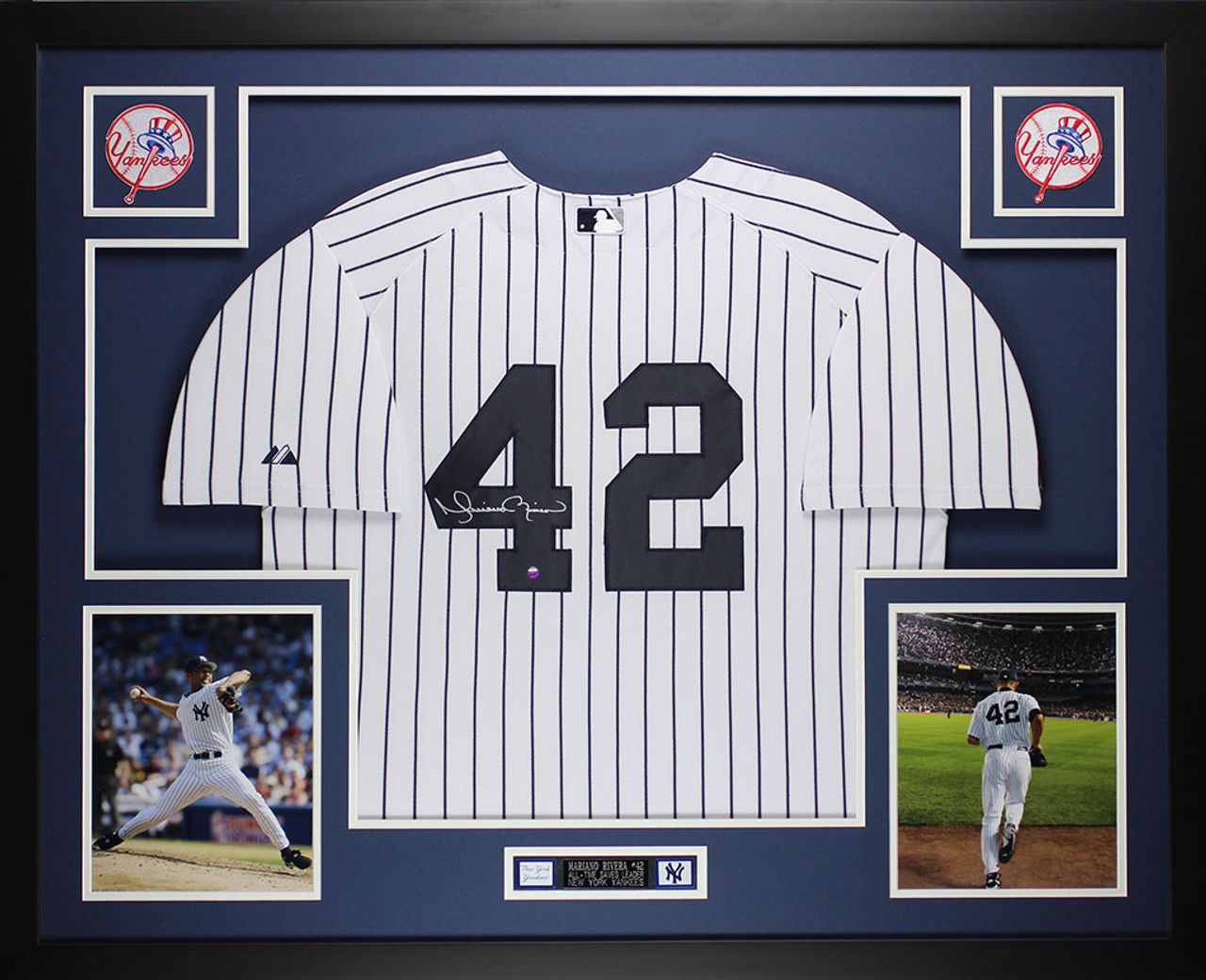 Mariano Rivera Autographed and Framed White Pinstriped Jersey