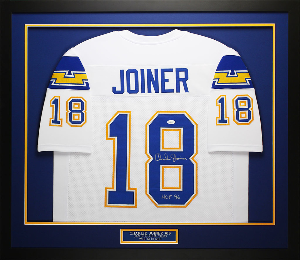 Charlie Joiner Autographed & Framed White San Diego Chargers Jersey