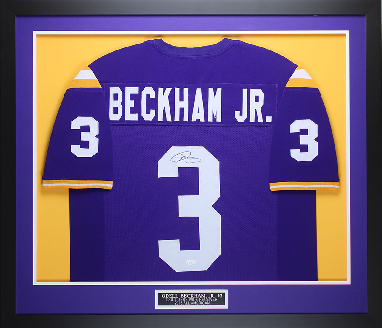 Odell Beckham Jr Autographed and Framed Purple LSU Jersey