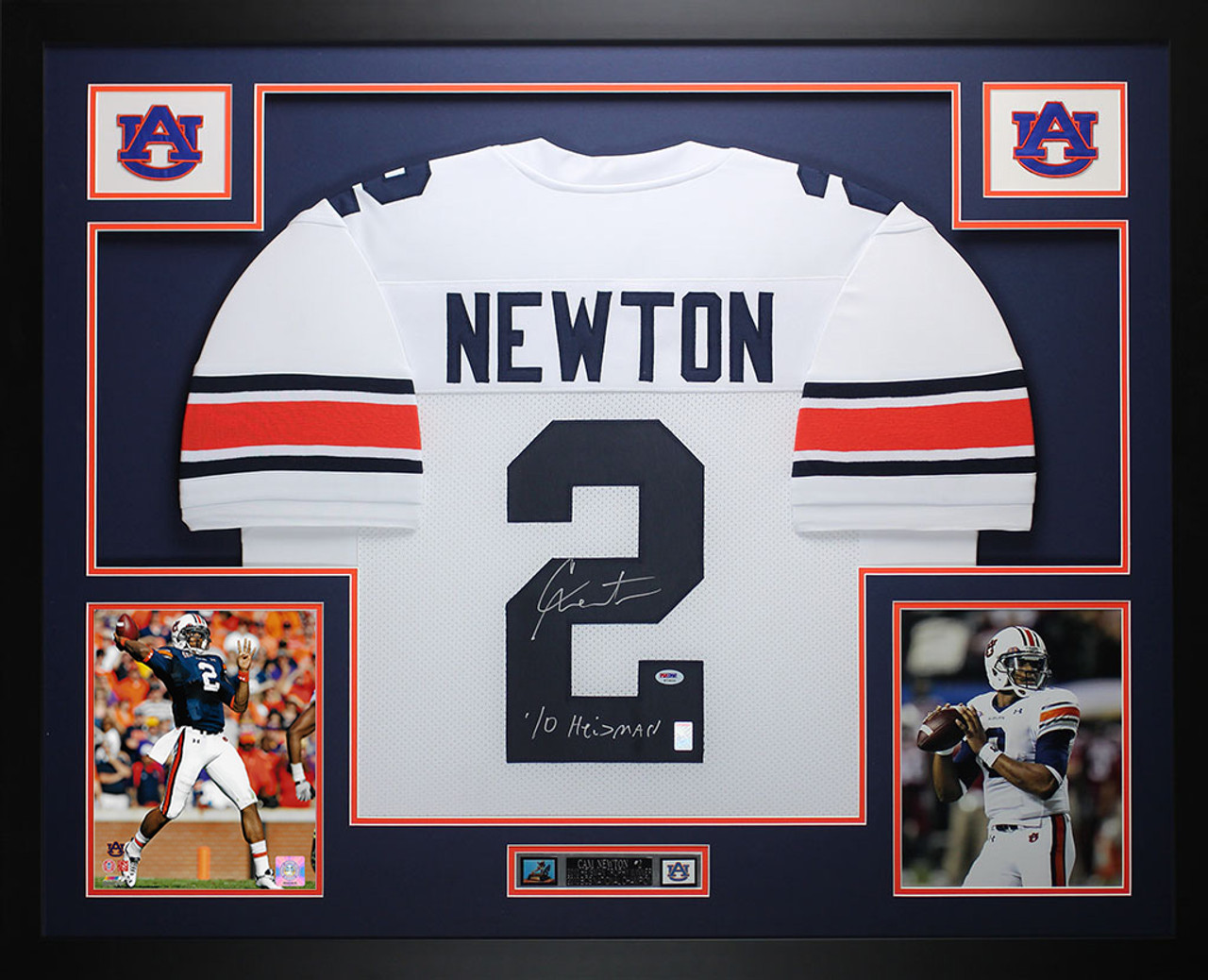 Cam Newton Autographed and Framed White Auburn Tigers Jersey Auto PSA COA