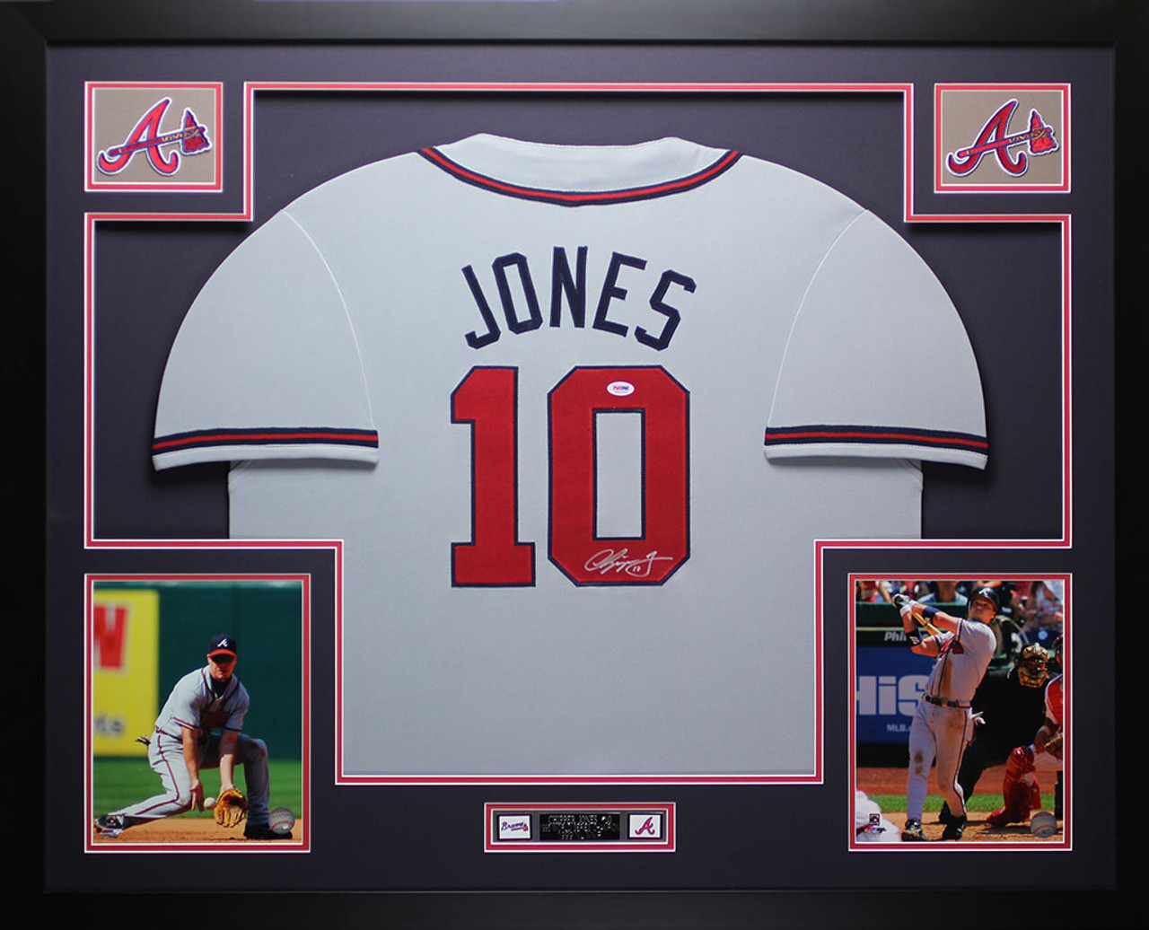 framed chipper jones jersey