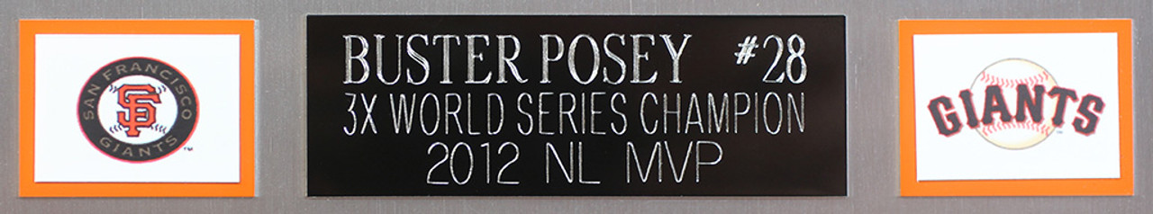 Buster Posey Autographed and Framed Cream Majestic Giants Jersey