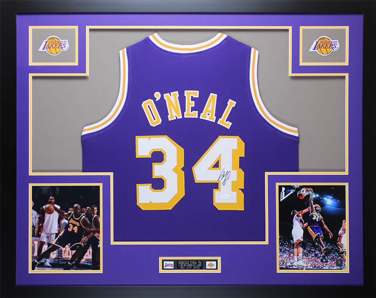 Shaquille O'Neal Signed Framed Custom Purple Pro Style Basketball