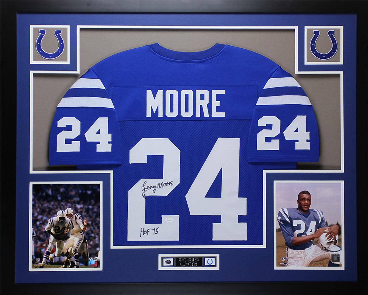 Lenny Moore Autographed Baltimore Colts Football NFL Jersey with