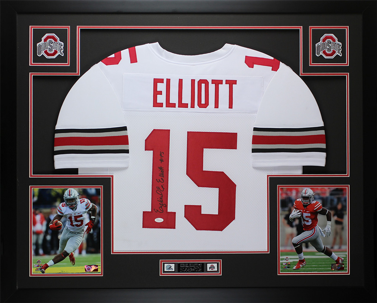 Ezekiel Elliott Ohio State Buckeyes Autographed Scarlet Nike Game Jersey