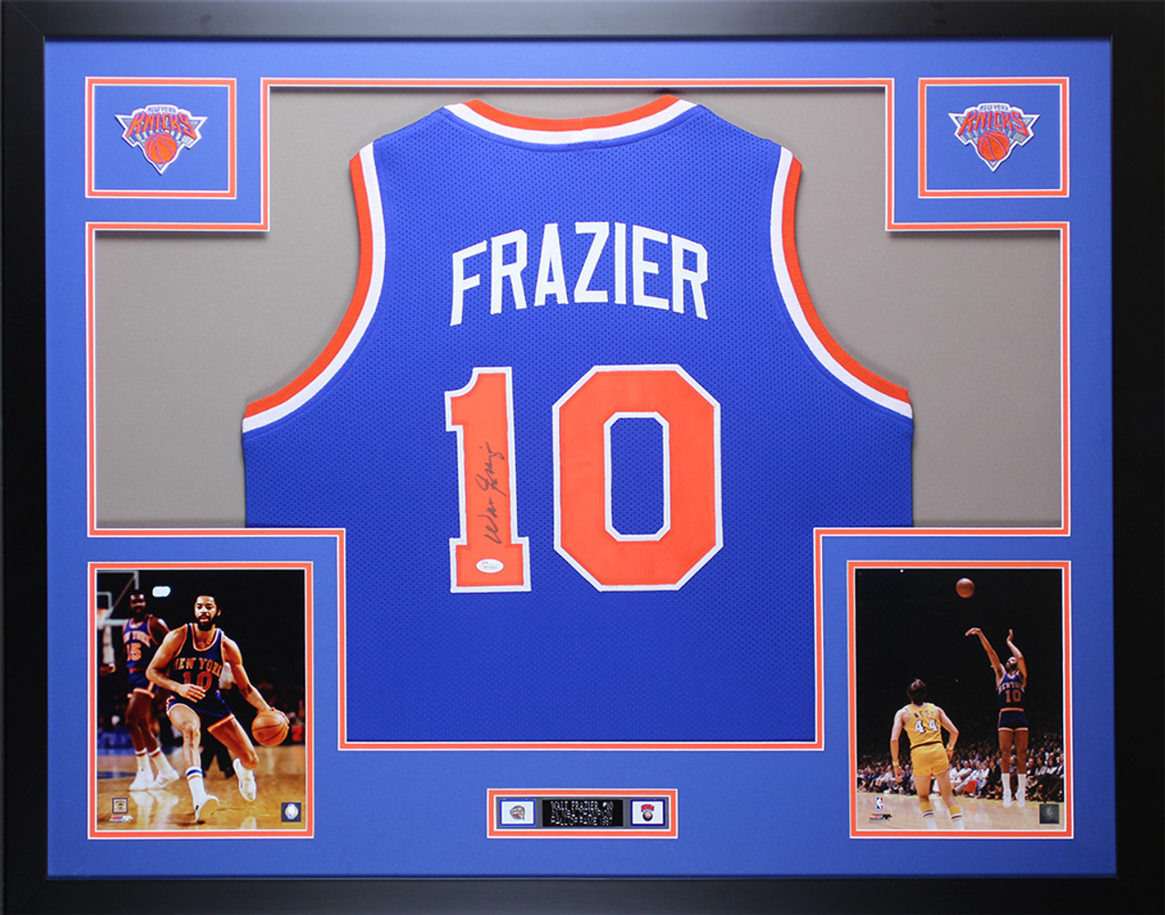 Walt Frazier Autographed Signed Framed New York Knicks Jersey