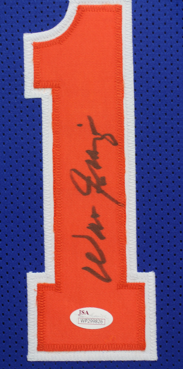 Walt Frazier Autographed Signed Blue Pro Style Jersey With HOF