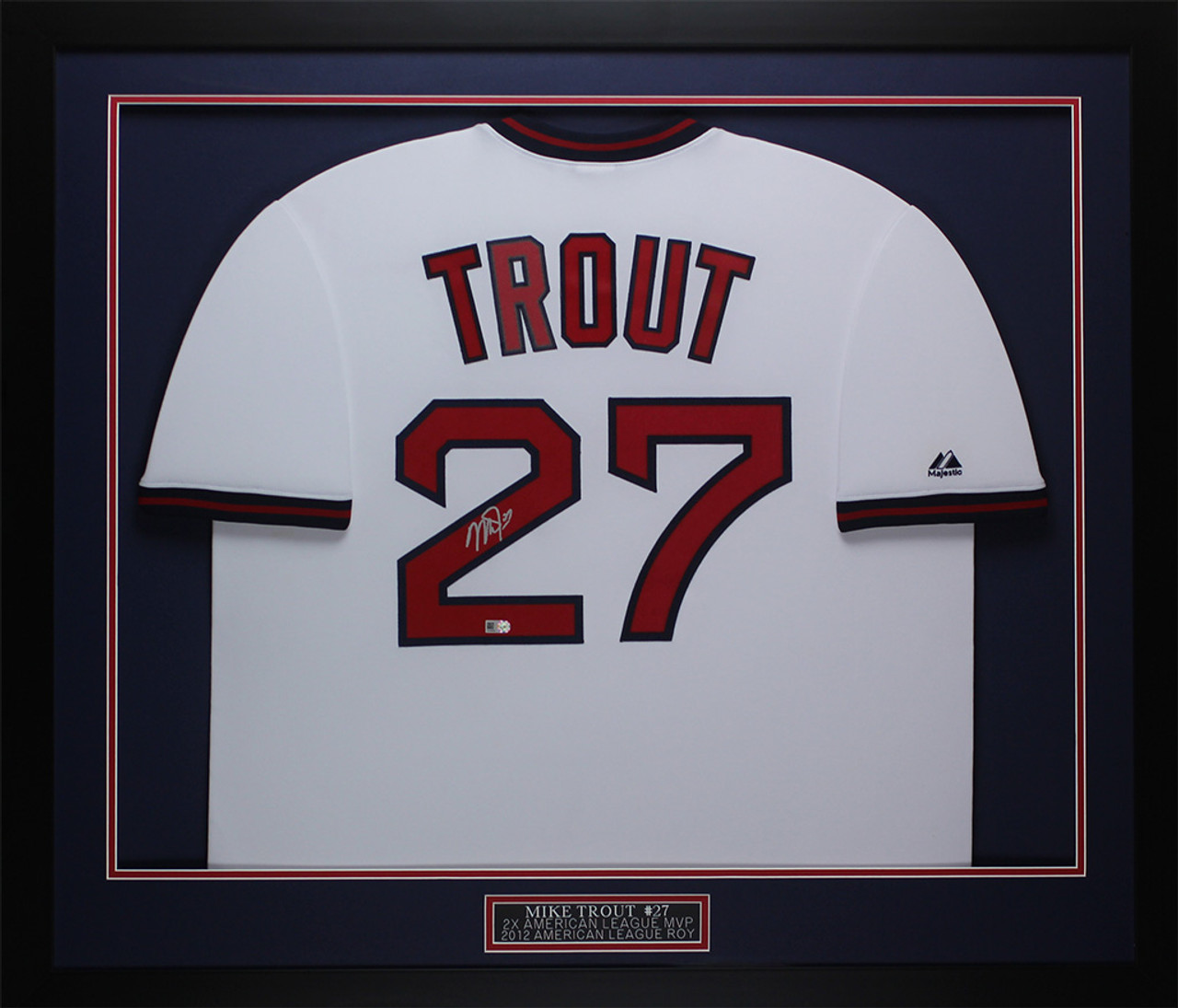 Mike Trout Autographed & Framed White Angels Jersey Auto