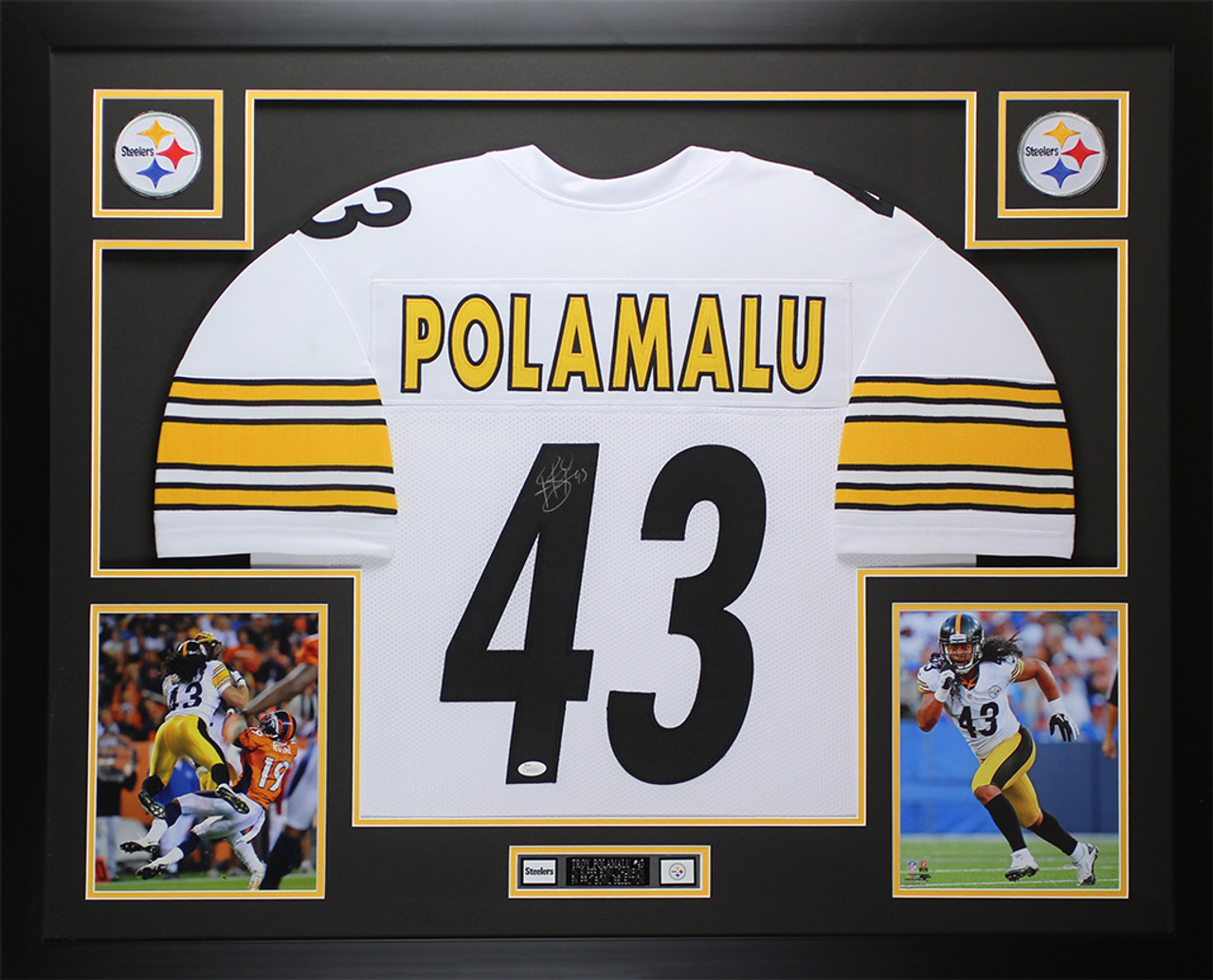 Troy Polamalu Autographed and Framed White Steelers Jersey