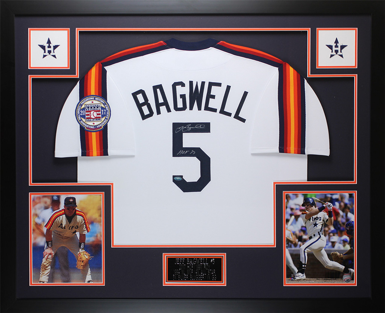 Jeff Bagwell HOF 17 Autographed Astros Rainbow Jersey