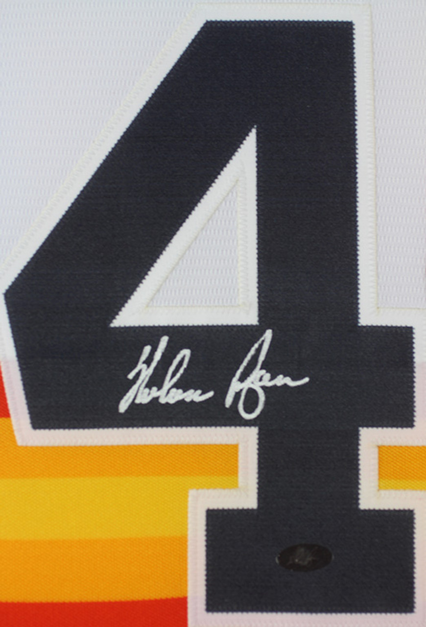 Nolan Ryan Autographed and Framed Rainbow Astros Jersey