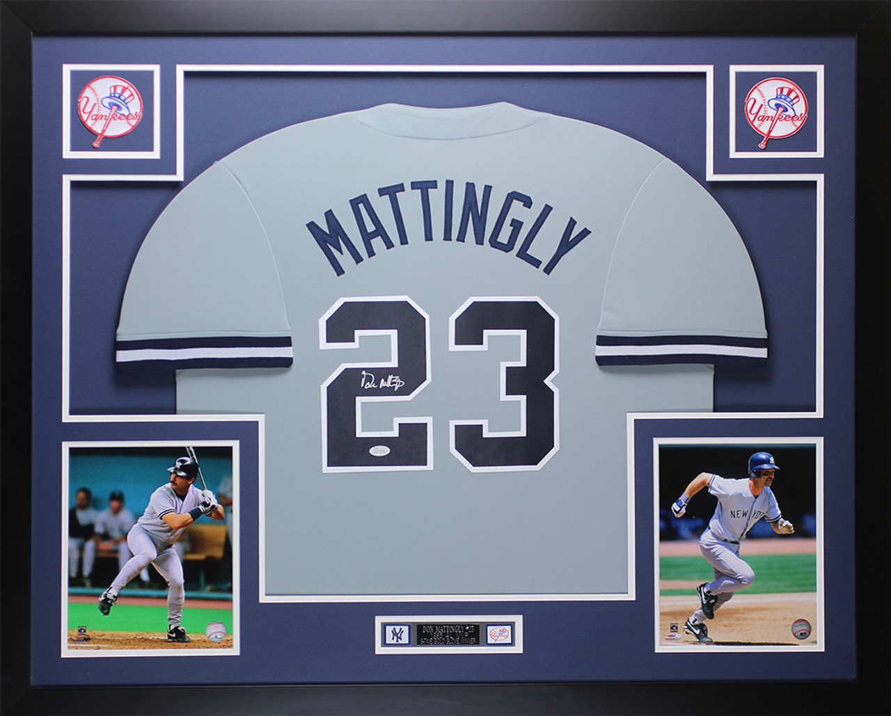 Don Mattingly Autographed and Framed Gray Yankees Jersey