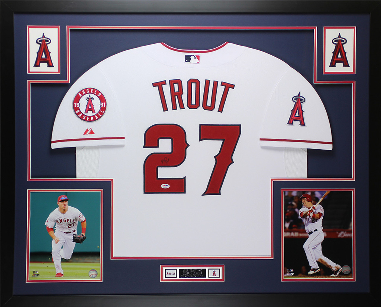 Mike Trout Full Name Autographed Authentic Red Los Angeles Angels Jersey