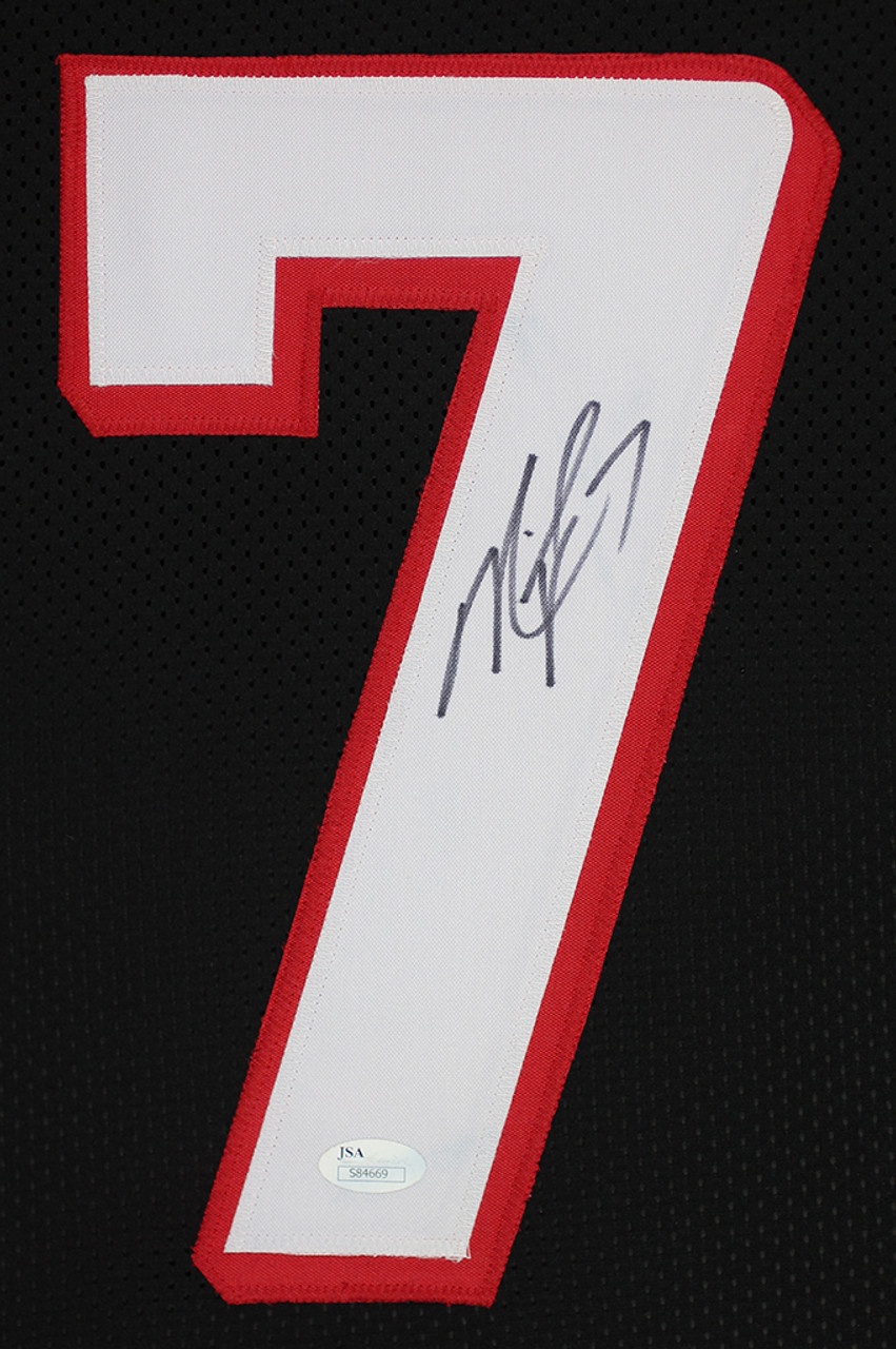 Michael Vick Autographed and Framed Black Falcons Jersey