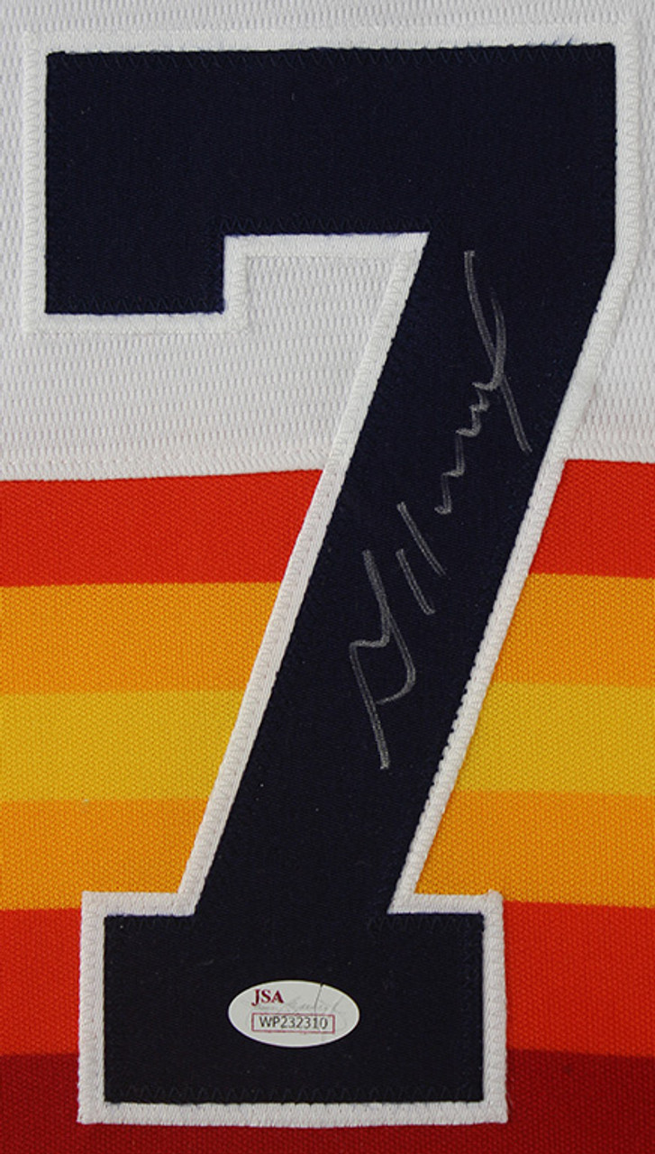 Jose Altuve Autographed and Framed Rainbow Astros Jersey