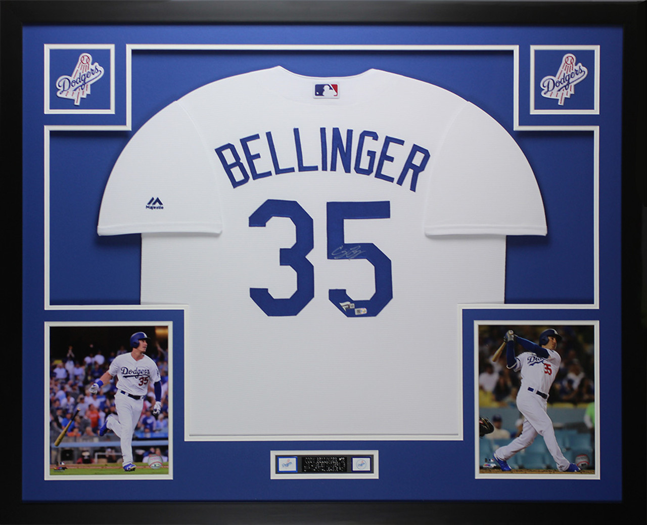 Cody Bellinger Autographed and Framed White Dodgers Jersey