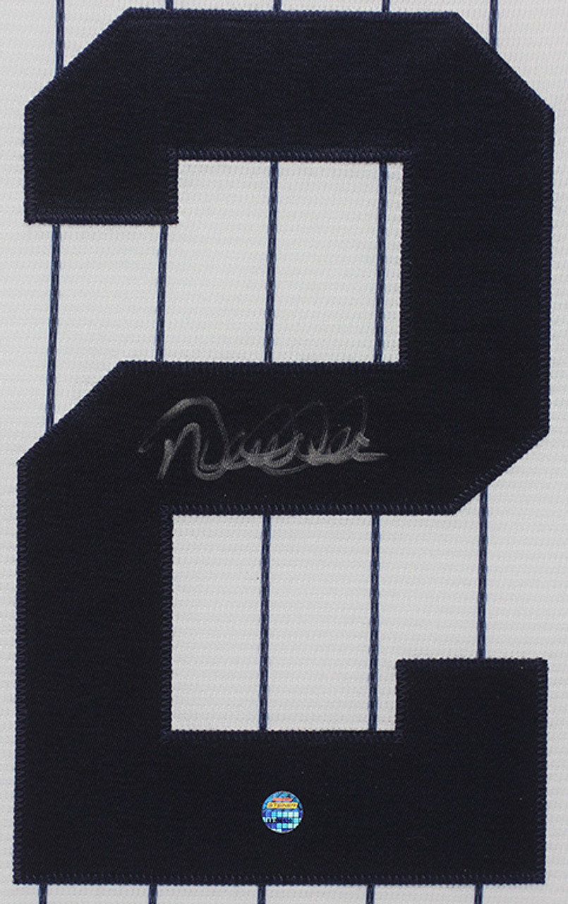Derek Jeter Autographed and Framed White Pinstriped Yankees Jersey