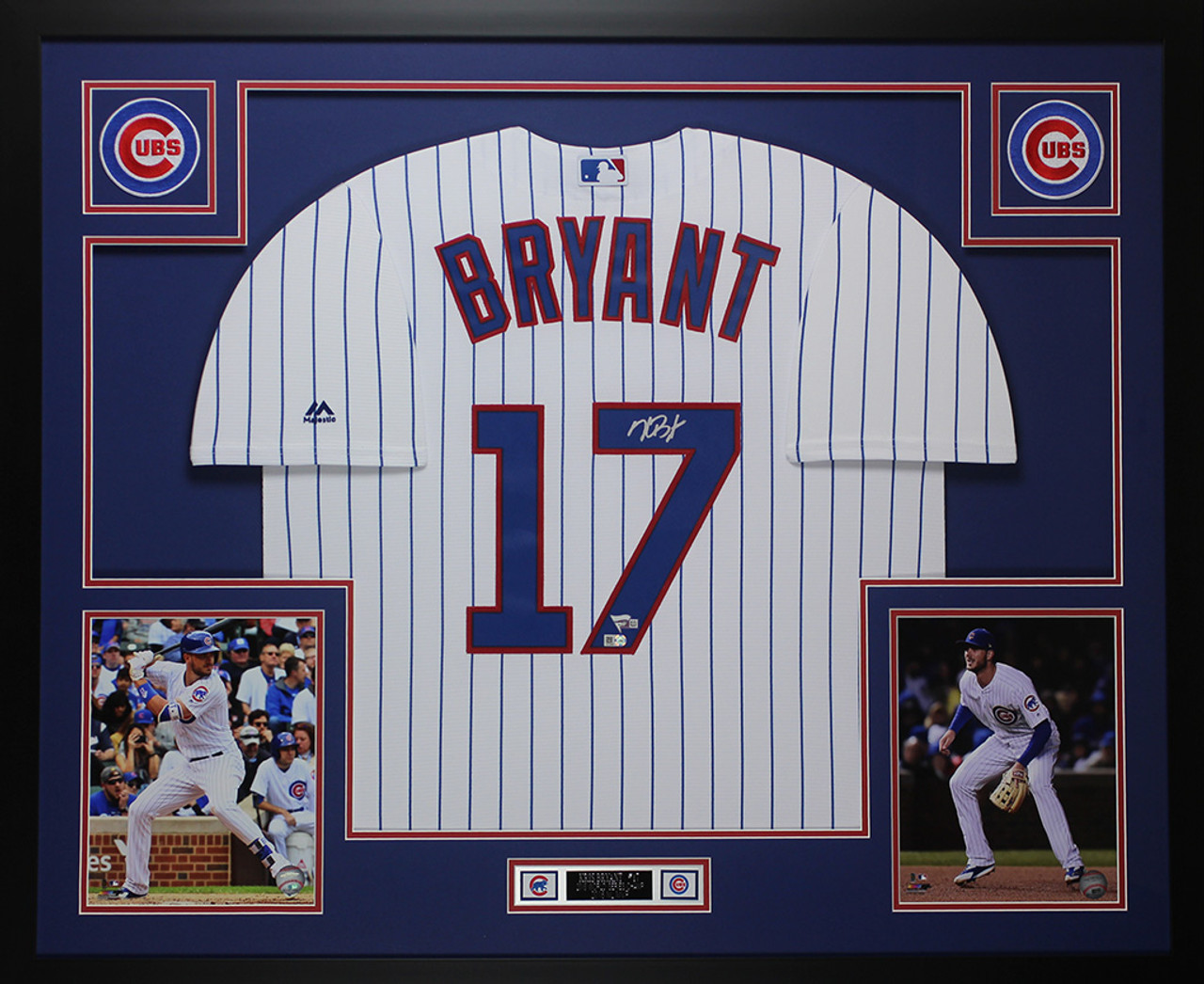 Kris Bryant Autographed & Framed Pinstriped Chicago Cubs Jersey Auto JSA COA