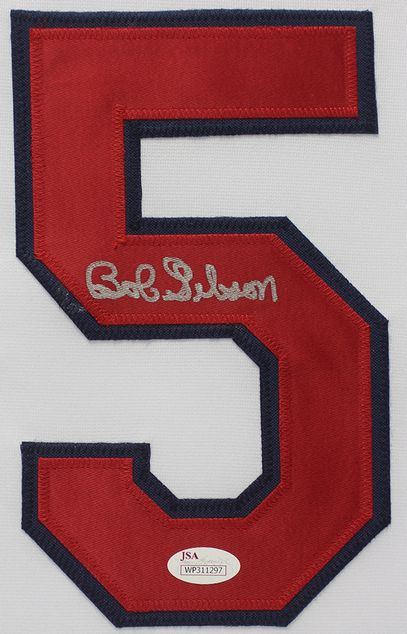 Autographed/Signed Bob Gibson St. Louis White Baseball Jersey JSA COA