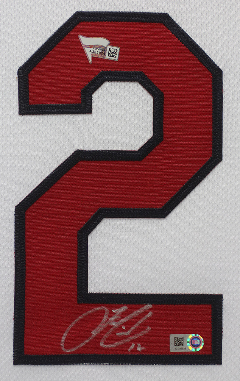 Francisco Lindor Autographed and Framed White Cleveland Indians Jersey