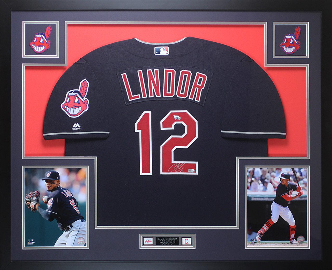 Majestic Cleveland Indians Francisco Lindor Jersey Size Youth Medium