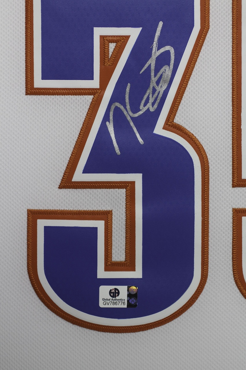 Kevin Durant Autographed and Framed White Thunder Jersey