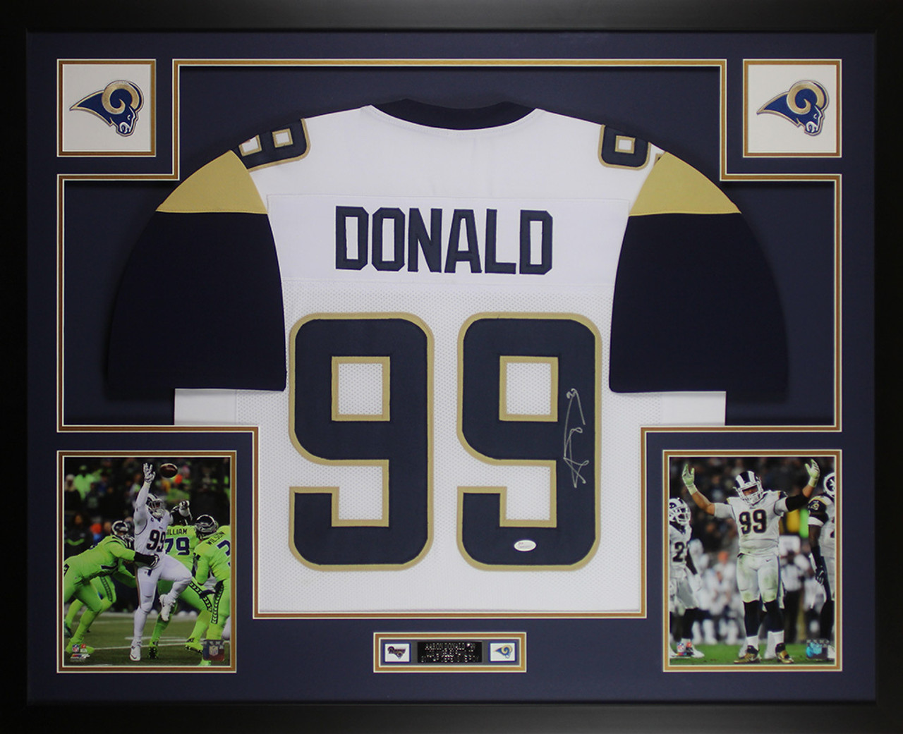 NFL – Aaron Donald Signed & Framed Los Angeles Rams Jersey (JSA COA), Taylormade Memorabilia