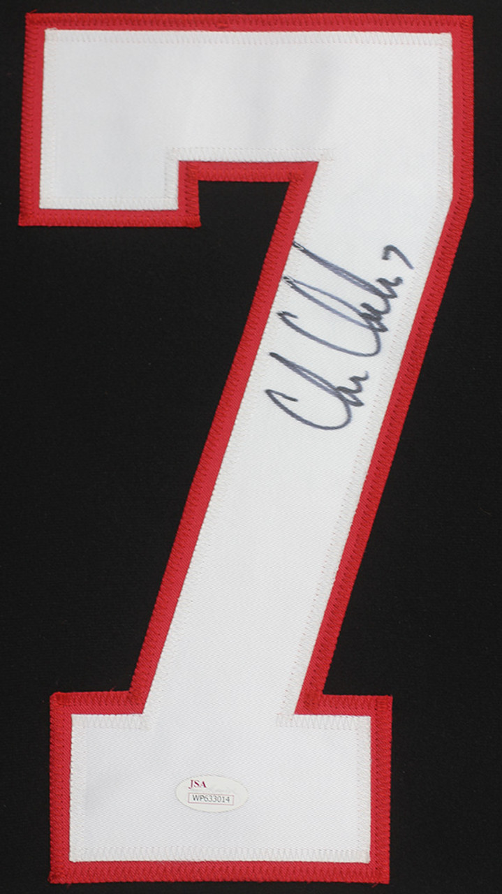Press Pass Collectibles Chris Chelios HOF 2013 Authentic Signed Red Pro Style Framed Jersey BAS