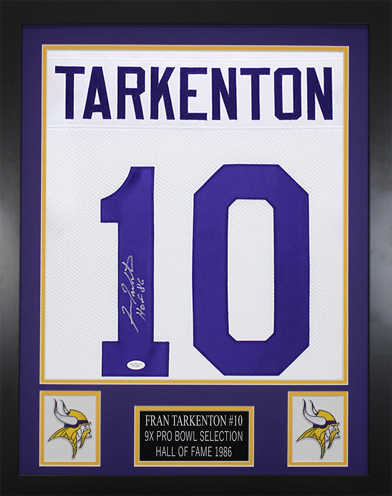 Fran Tarkenton Autographed and Framed White Minnesota Vikings Jersey