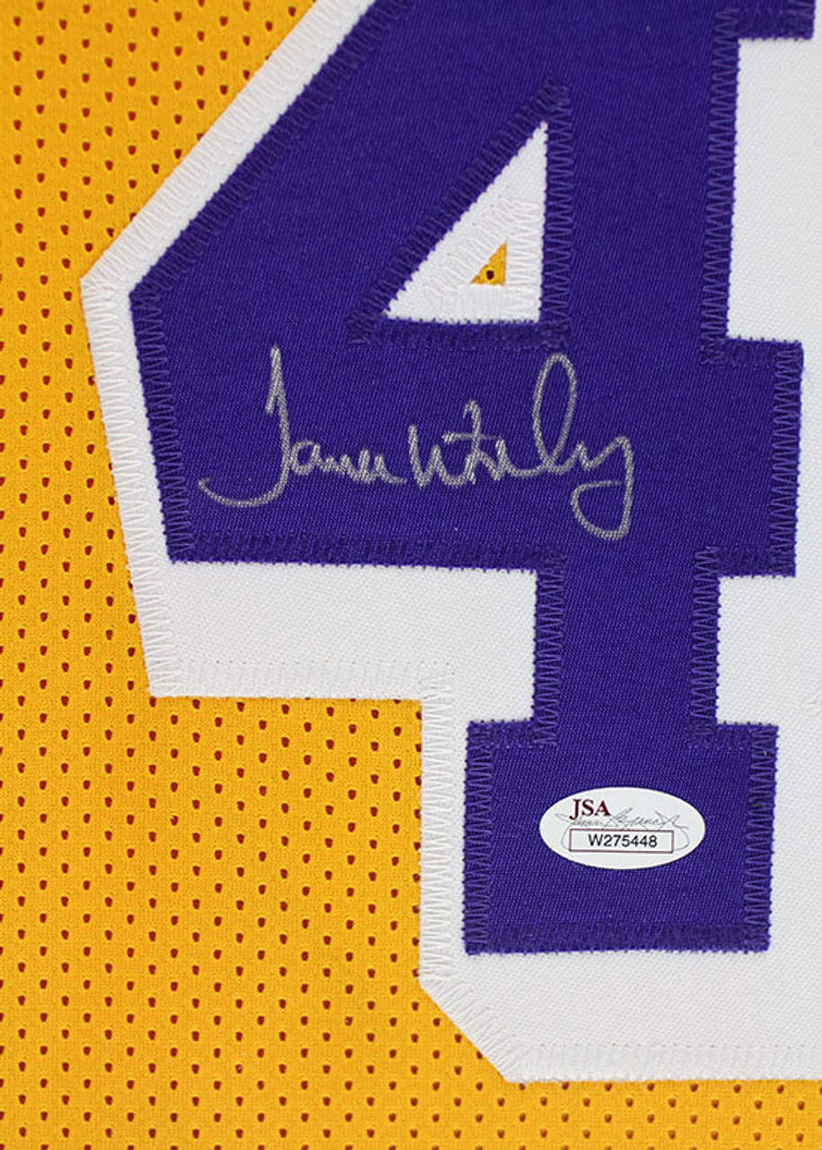 Jerry West Autographed and Framed Gold Los Angeles Lakers Jersey Auto JSA  COA