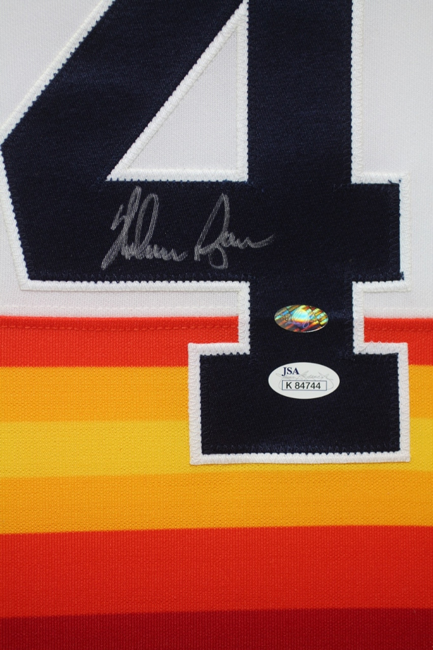 Nolan Ryan Autographed and Framed Rainbow Astros Jersey