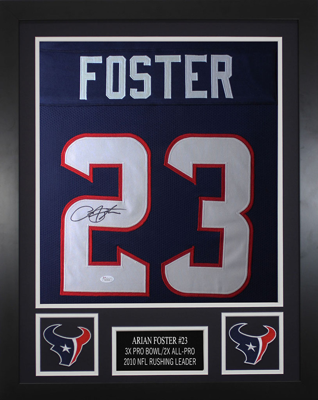 Arian Foster Autographed and Framed Blue Texans Pro Style Jersey