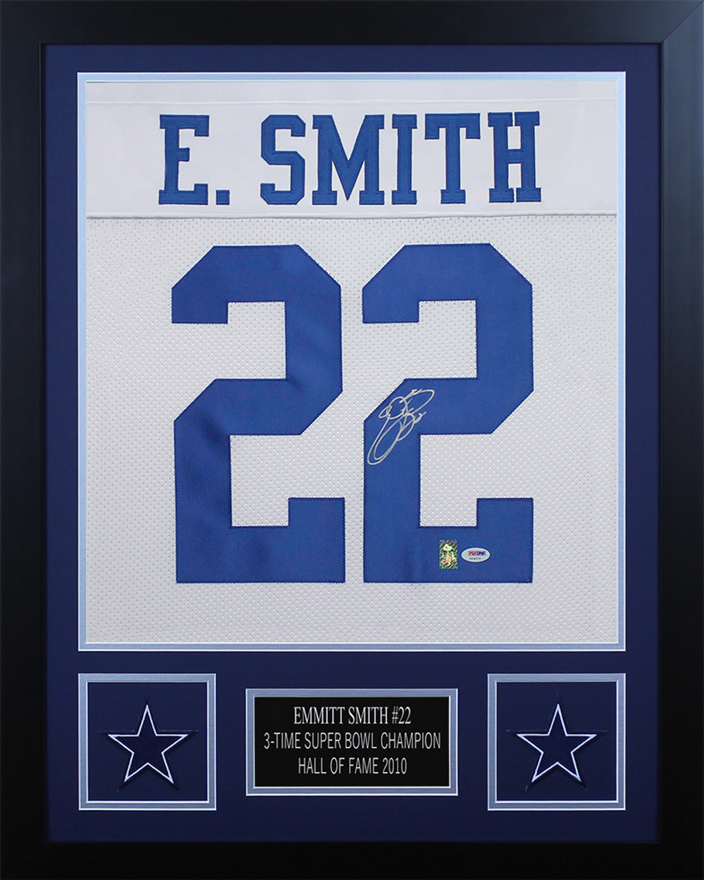 Emmitt Smith Autographed and Framed Cowboys Jersey