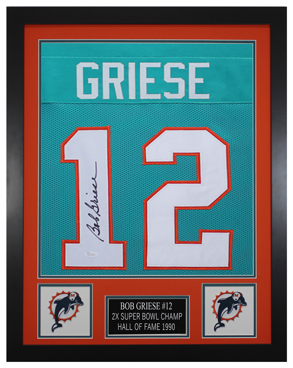 Bob Griese Autographed and Framed Miami Dolphins Jersey