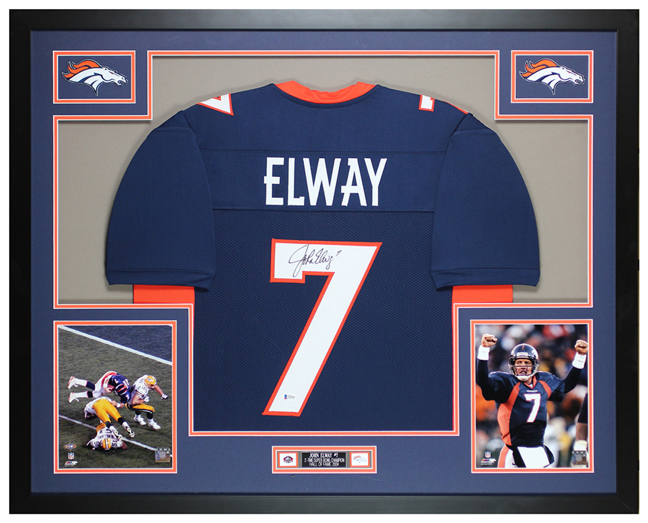 John Elway Autographed Framed Jerseys