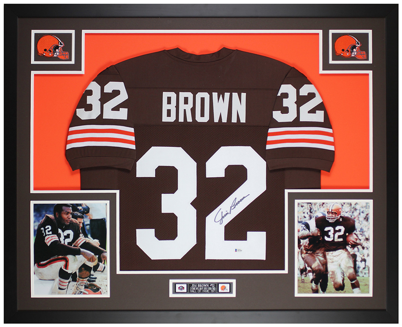 Jim Brown Autographed and Framed Cleveland Browns Jersey