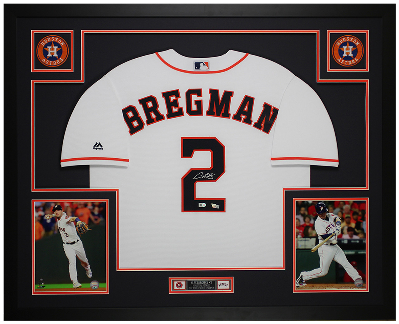 Alex Bregman Autographed and Framed White Houston Astros Jersey Fanatics COA