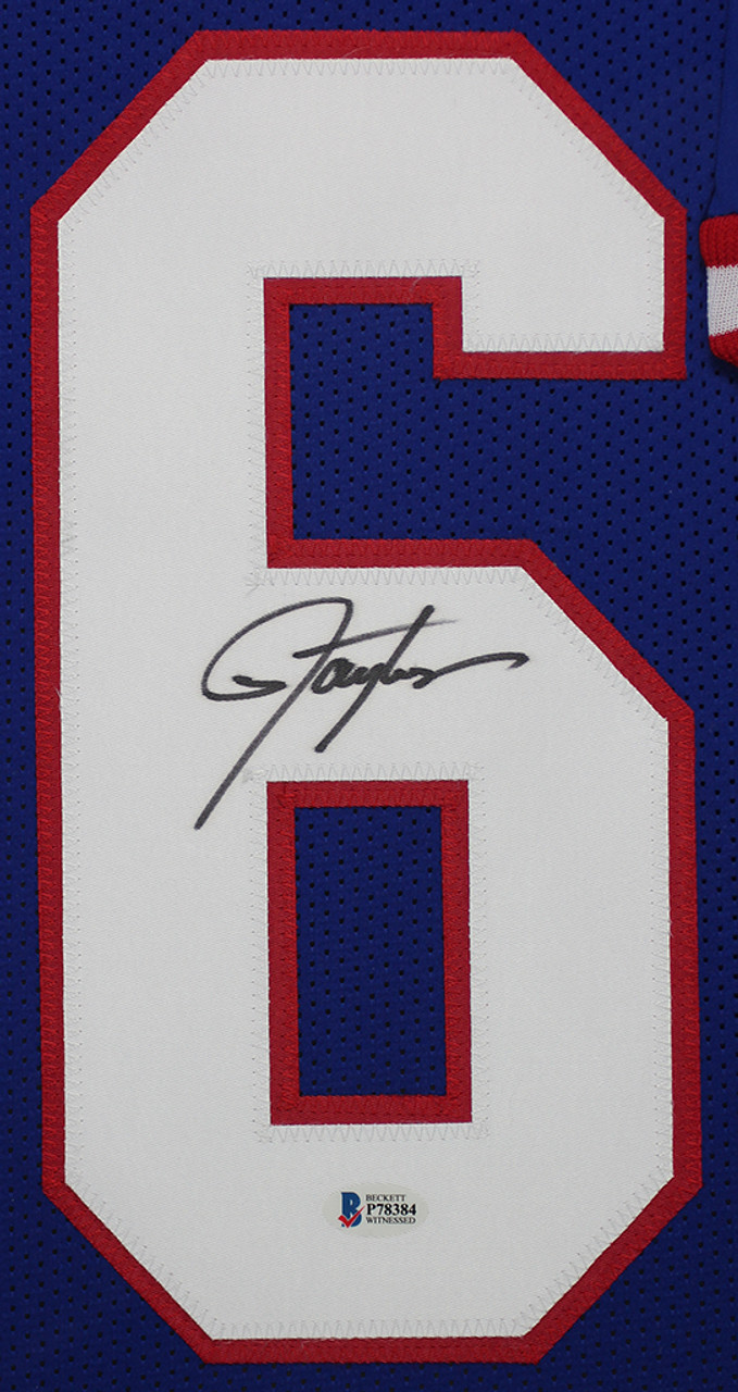 Lawrence Taylor New York Giants Autographed Framed Blue