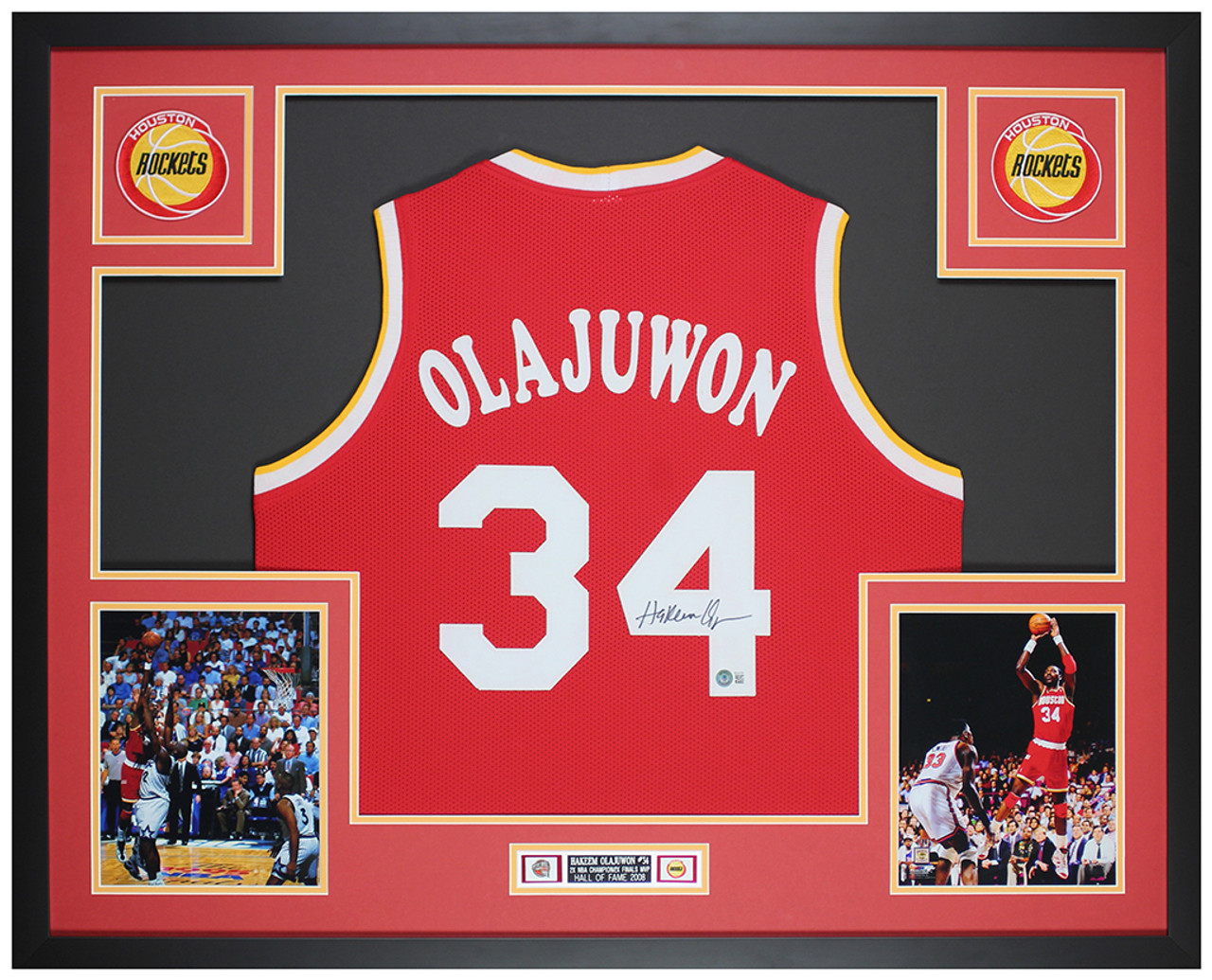 Hakeem Olajuwon Autographed and Framed Houston Rockets Jersey