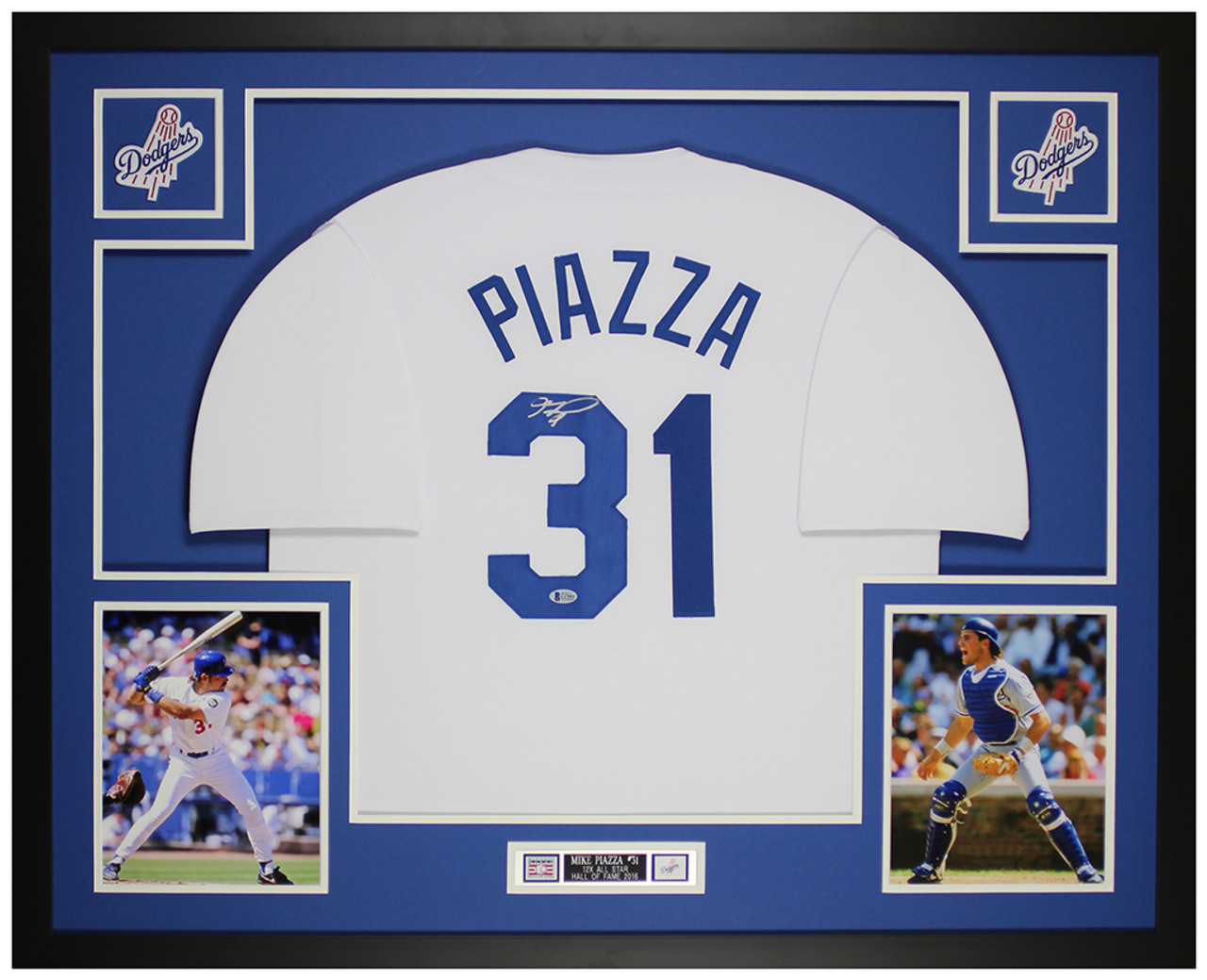 Mike Piazza Autographed and Framed Los Angeles Dodgers Jersey