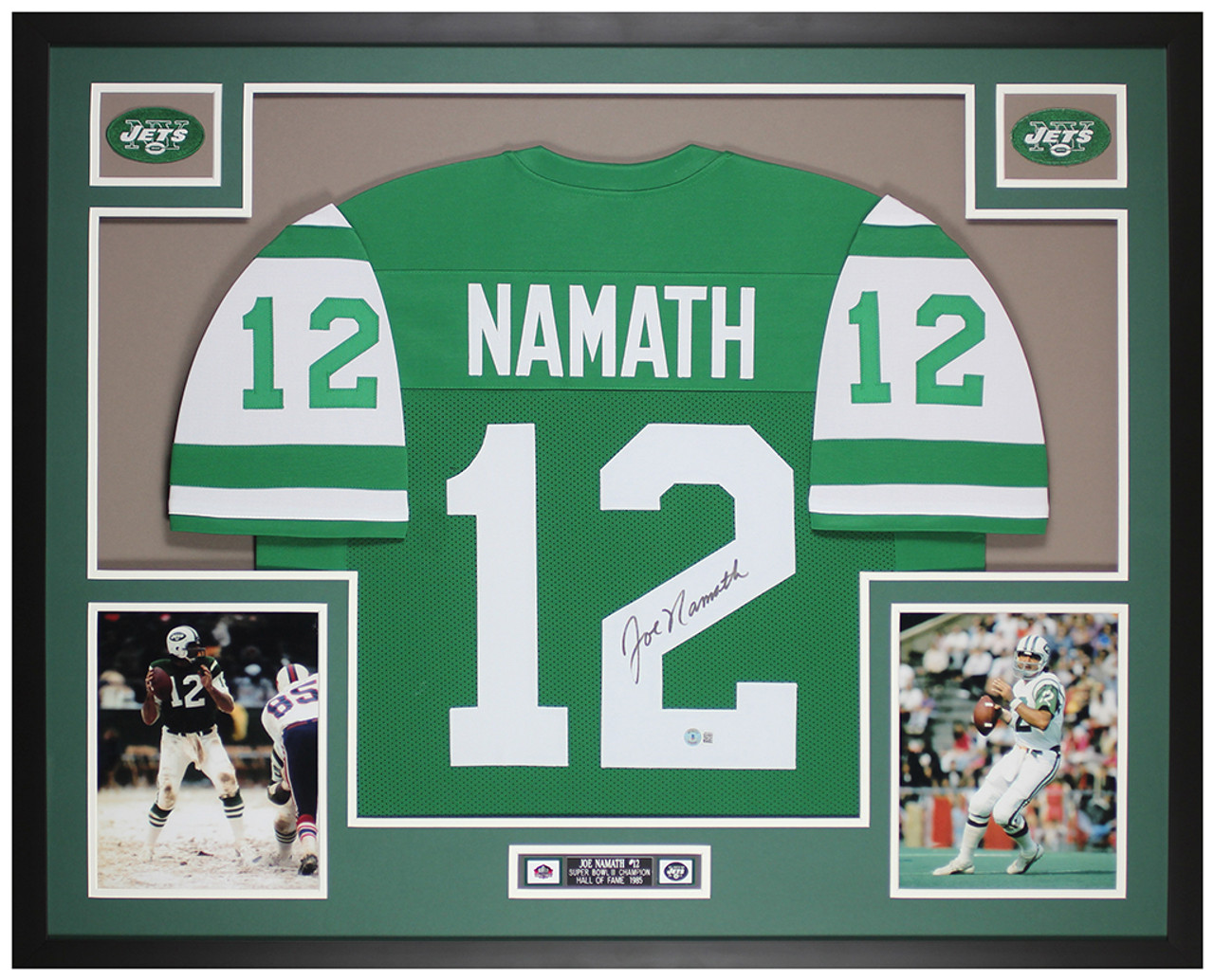 Joe Namath Autographed and Framed New York Jets Jersey