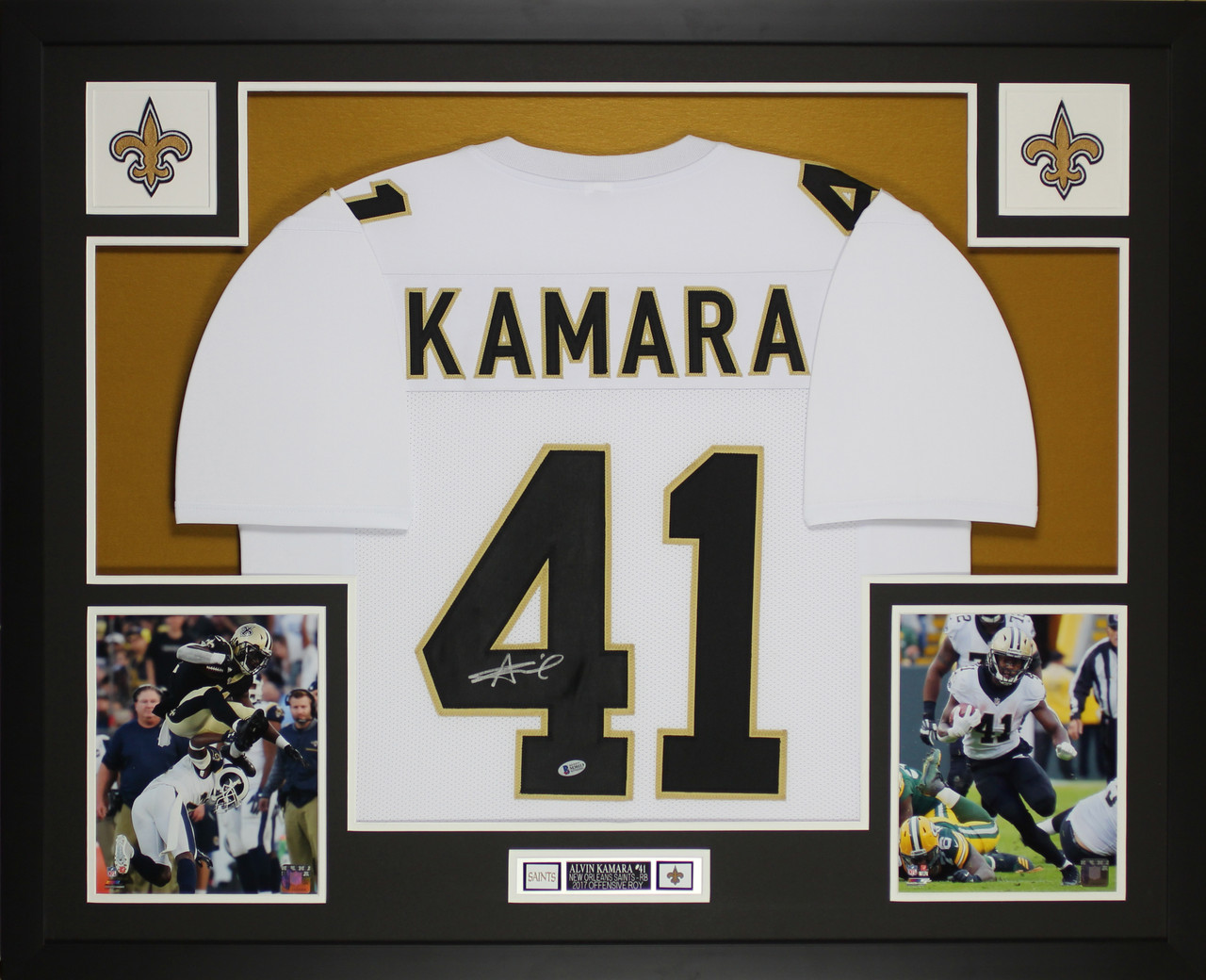 Alvin Kamara New Orleans Saints Autographed 16 x 20 Black Jersey  Horizontal Photograph