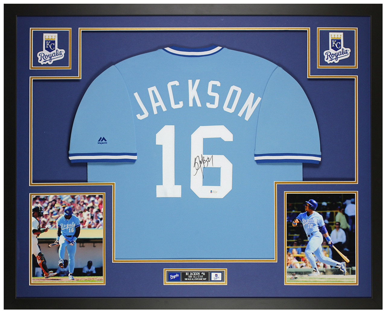 Bo Jackson Autographed and Framed Kansas City Royals Jersey