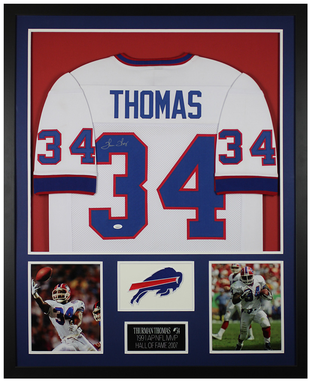 Framed Buffalo Bills Thurman Thomas Autographed Signed Jersey Jsa Coa