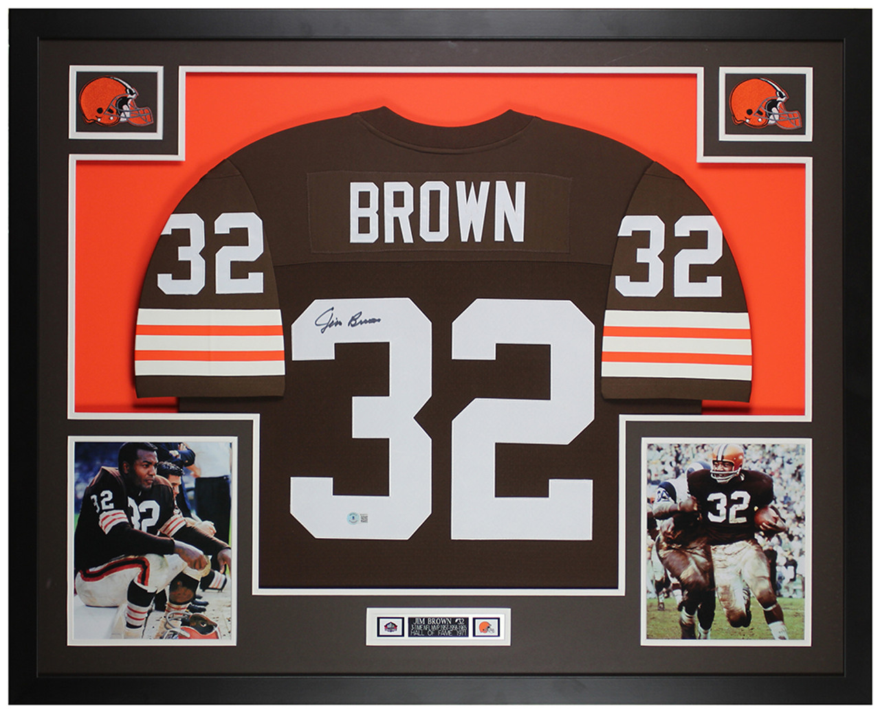 Jim Brown Autographed and Framed Cleveland Browns Jersey