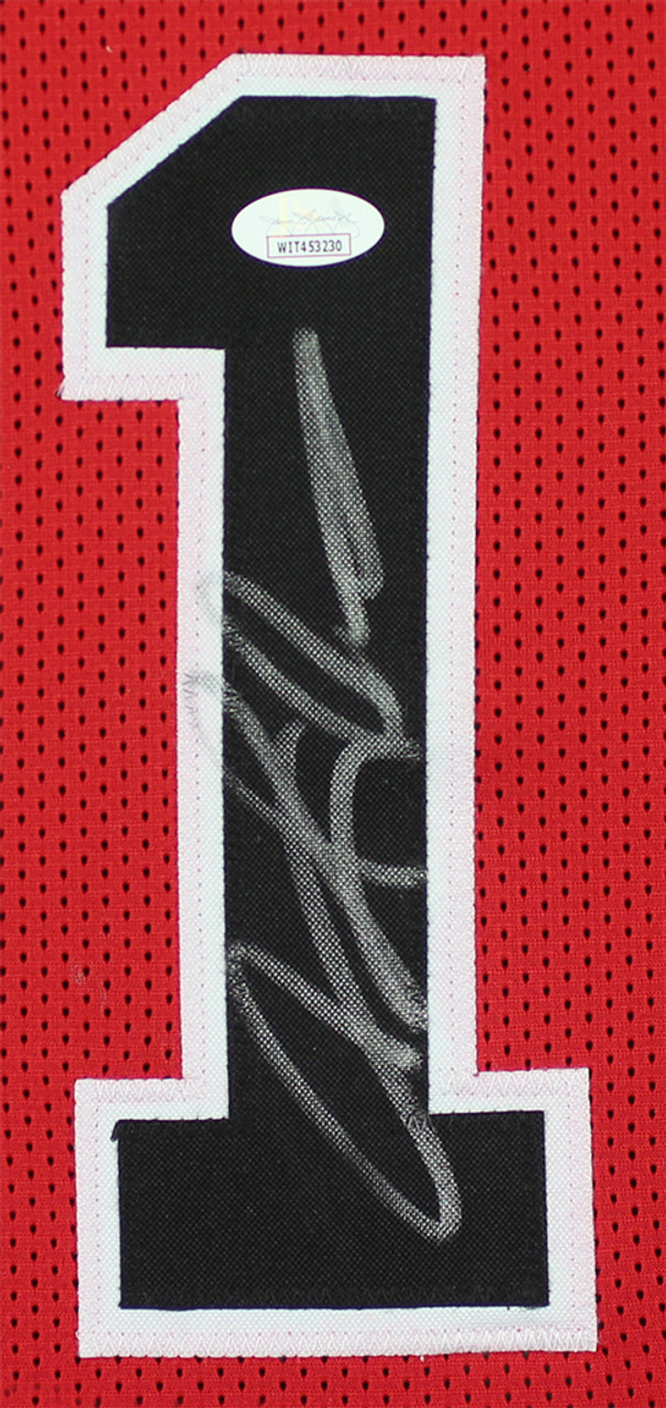 Dennis Rodman Autographed & Framed Red Chicago Jersey Auto JSA COA