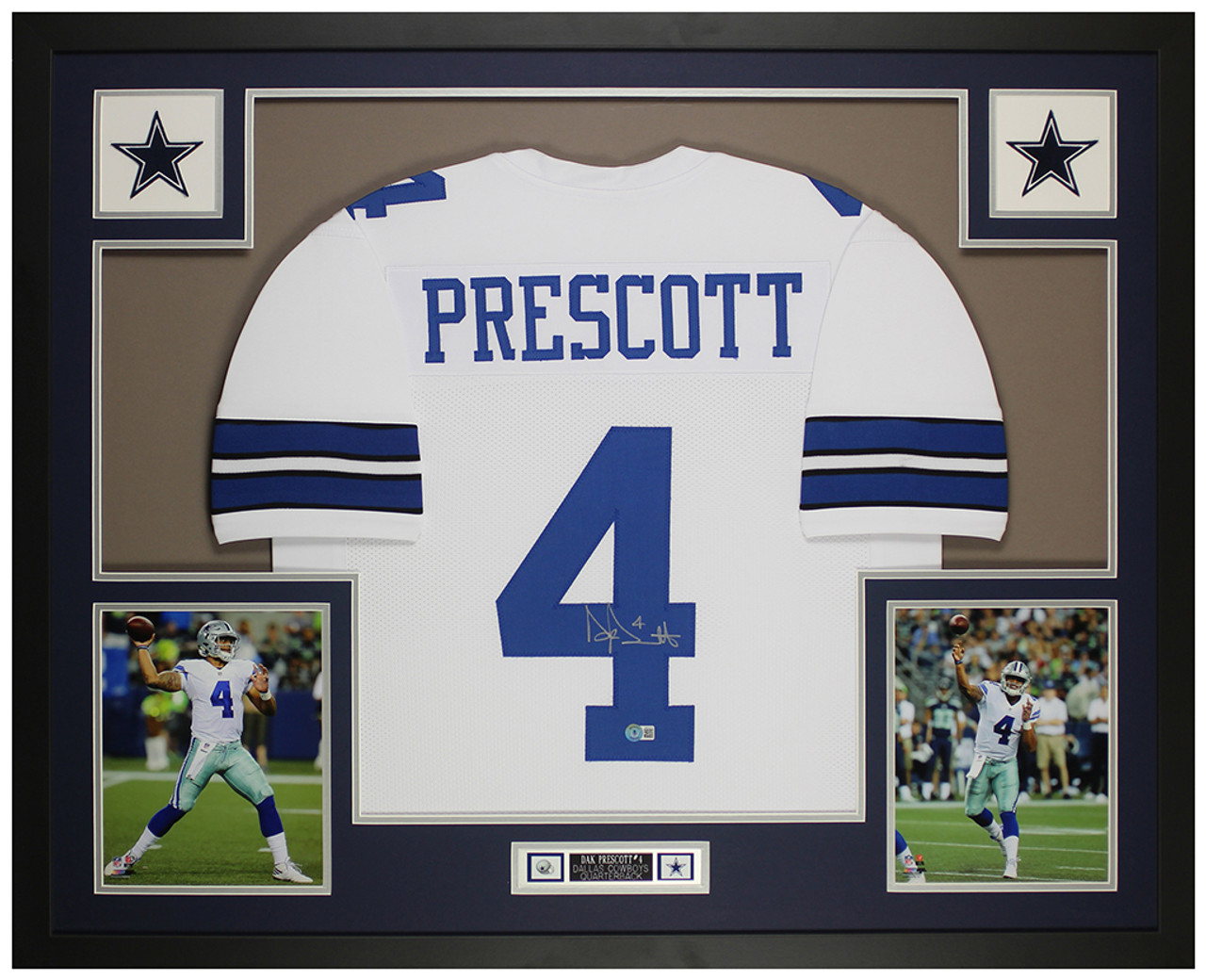 Dak Prescott Autographed and Framed Dallas Cowboys Jersey