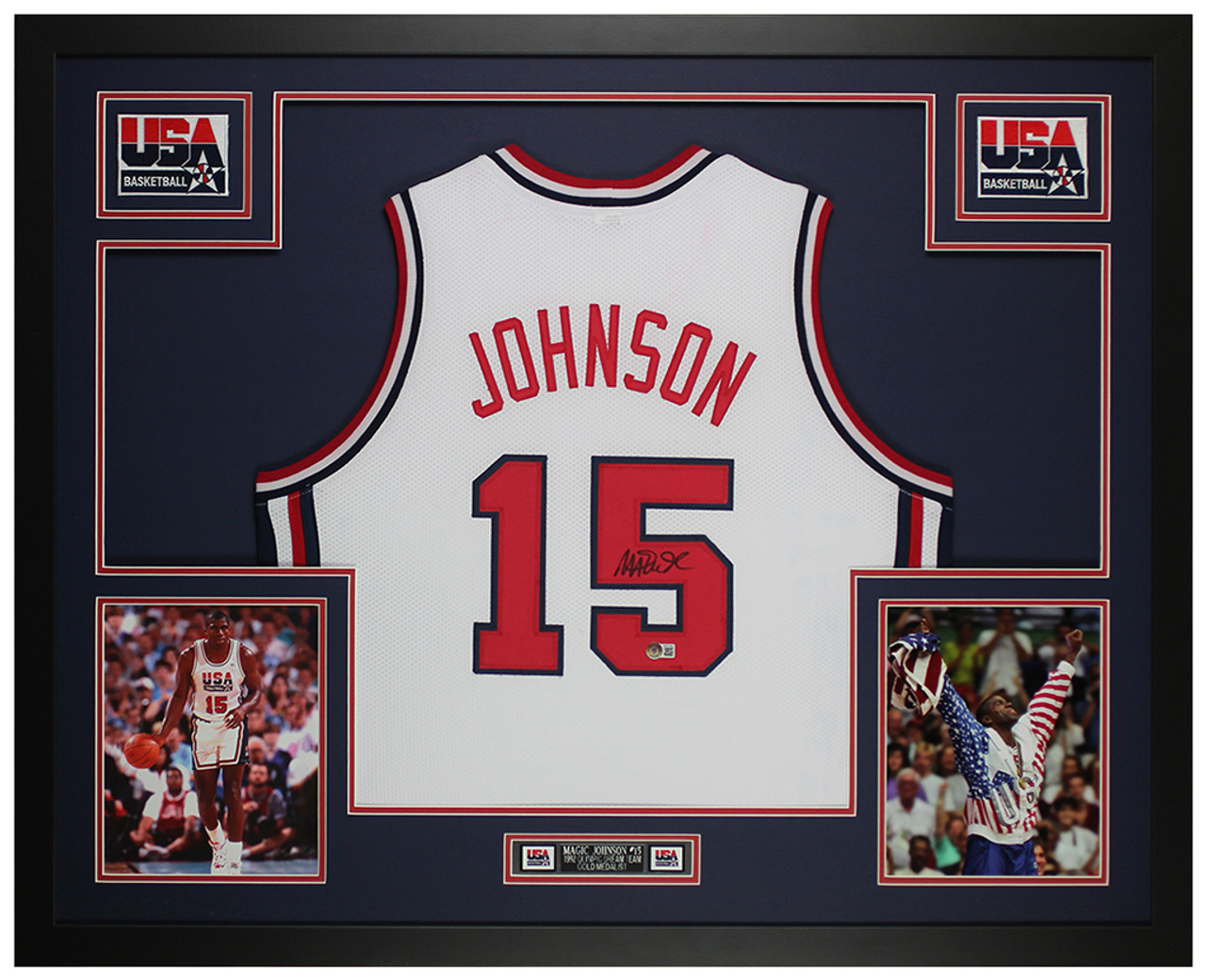 MAGIC JOHNSON AUTOGRAPHED 1992 USA OLYMPICS BASKETBALL JERSEY