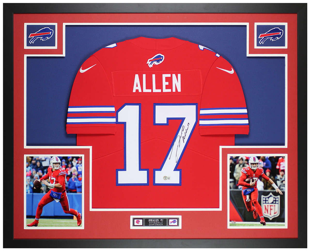 Josh Allen Signed Buffalo Bills Nike Screenprint Replica Jersey Beckett Coa