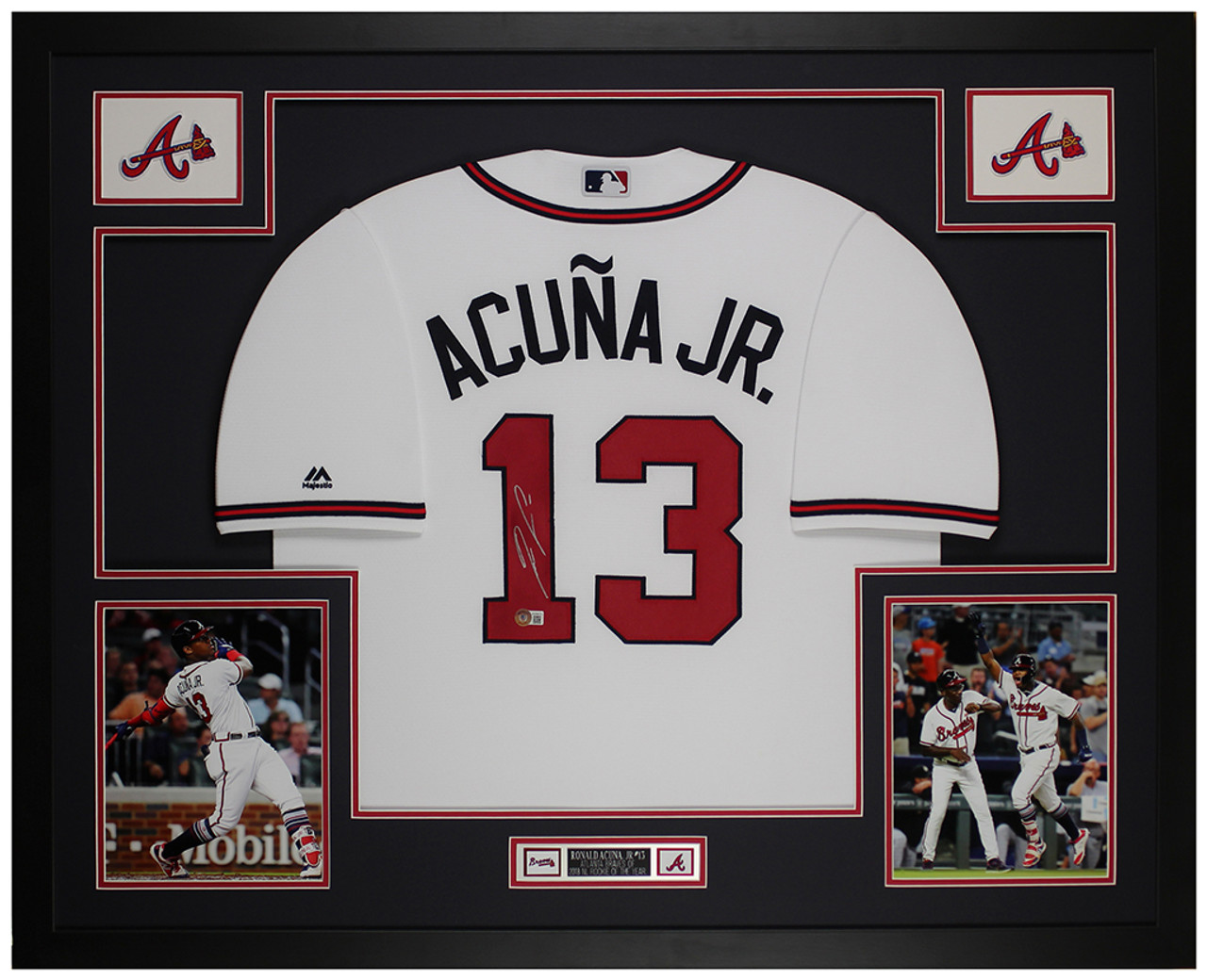 atlanta braves signed framed jersey